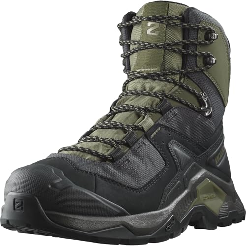 Salomon Men’s Quest Element Gore-Tex, Waterproof Neutral Leather Hiking Boots - Black/Deep Lichen Green/Olive Night - 7.5 - Image 3