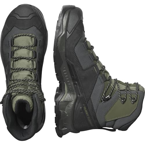 Salomon Men’s Quest Element Gore-Tex, Waterproof Neutral Leather Hiking Boots - Black/Deep Lichen Green/Olive Night - 7.5 - Image 5
