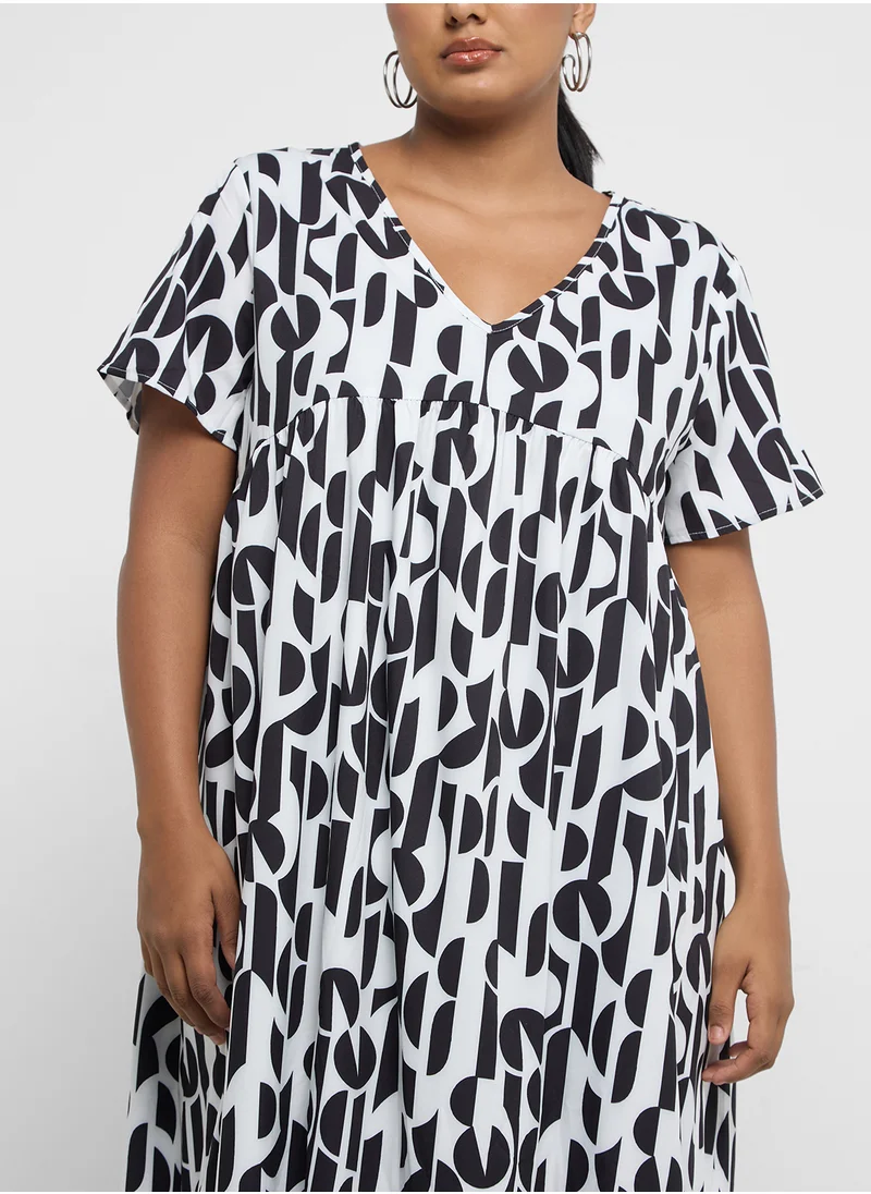 Ginger Plus Boho Style Midi Wrap Dress