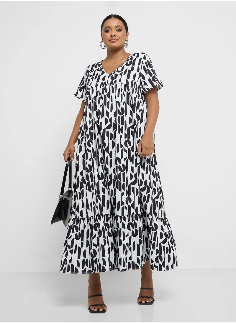 Ginger Plus Boho Style Midi Wrap Dress