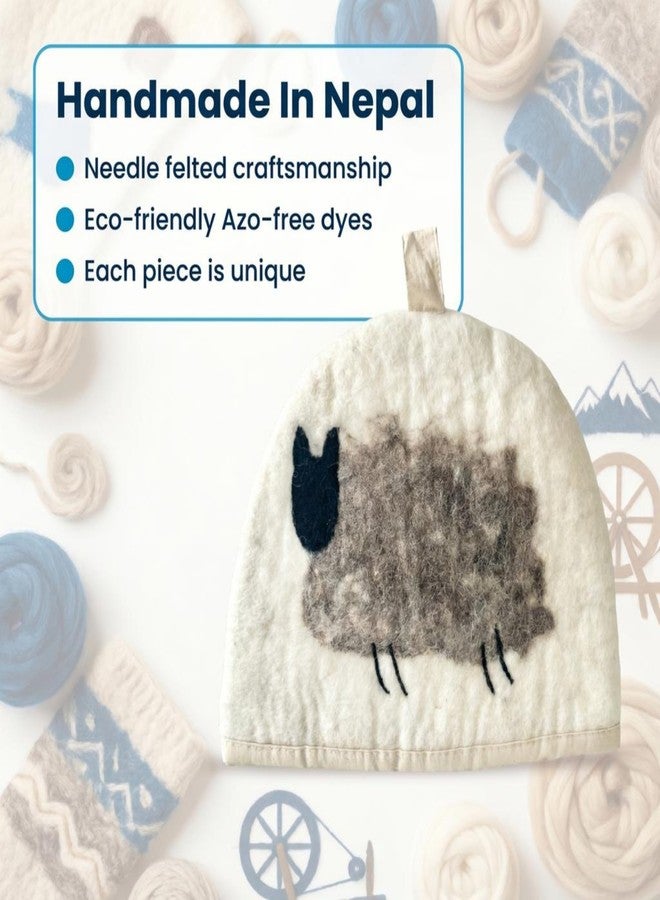 Glaciart One Wool Teapot Cozy Kettle Cover | Dome Shaped Large Tea Cosy, Kettle or French Press | Handmade & Needle Felted from Natural Wool | Warms Up to 2 Hours | Great as Gift - Image 5