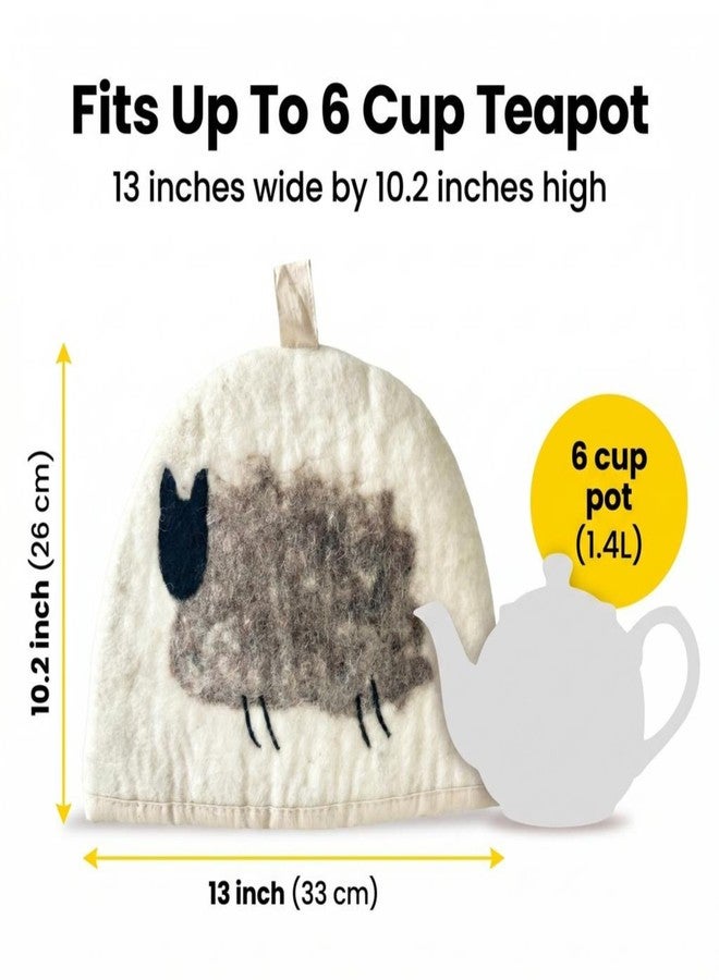 Glaciart One Wool Teapot Cozy Kettle Cover | Dome Shaped Large Tea Cosy, Kettle or French Press | Handmade & Needle Felted from Natural Wool | Warms Up to 2 Hours | Great as Gift - Image 3