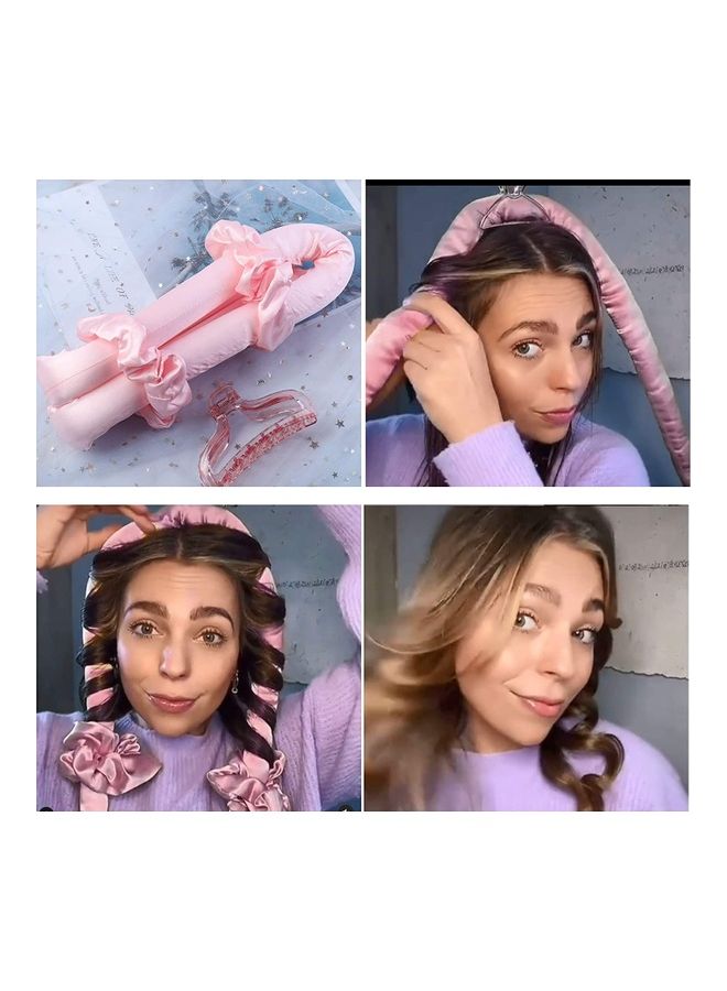 NIBEMINENT No Heat Hair Curling Rod Pink - Image 3