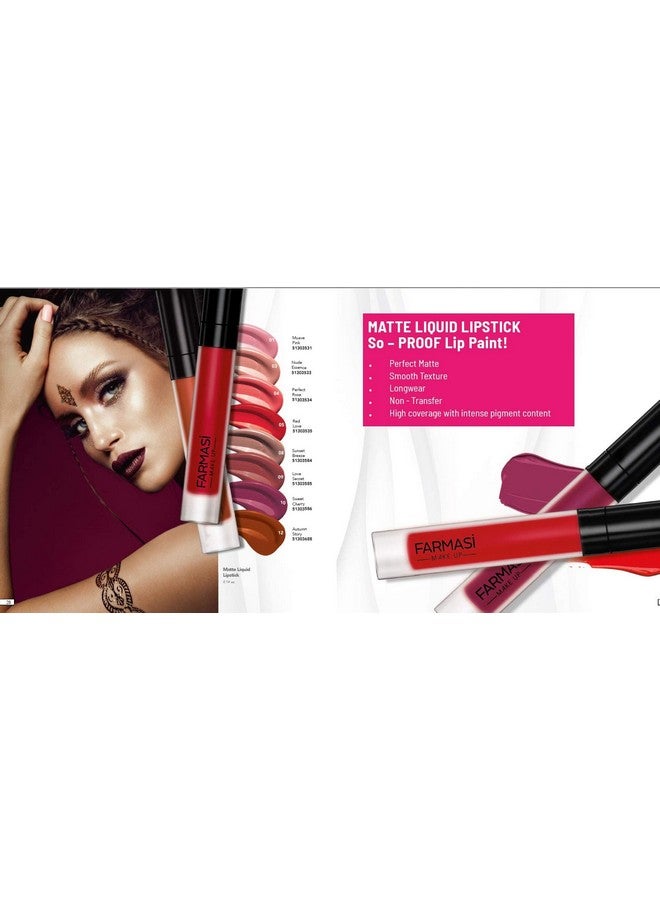 FARMASI Make Up Matte Liquid Lipstick Long Lasting And Waterproof Liquid Lipstick Lightweight And High Impact 0.14 Fl.Oz (Red Love) - Image 5