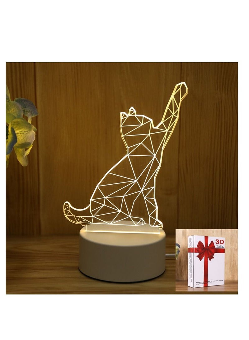 Y&D 3D Usb Table Night Lamp White 10x20centimeter - Image 2