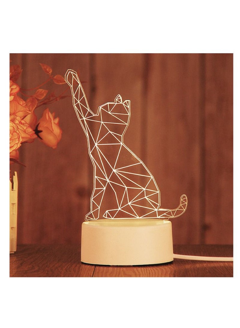 Y&D 3D Usb Table Night Lamp White 10x20centimeter - Image 1