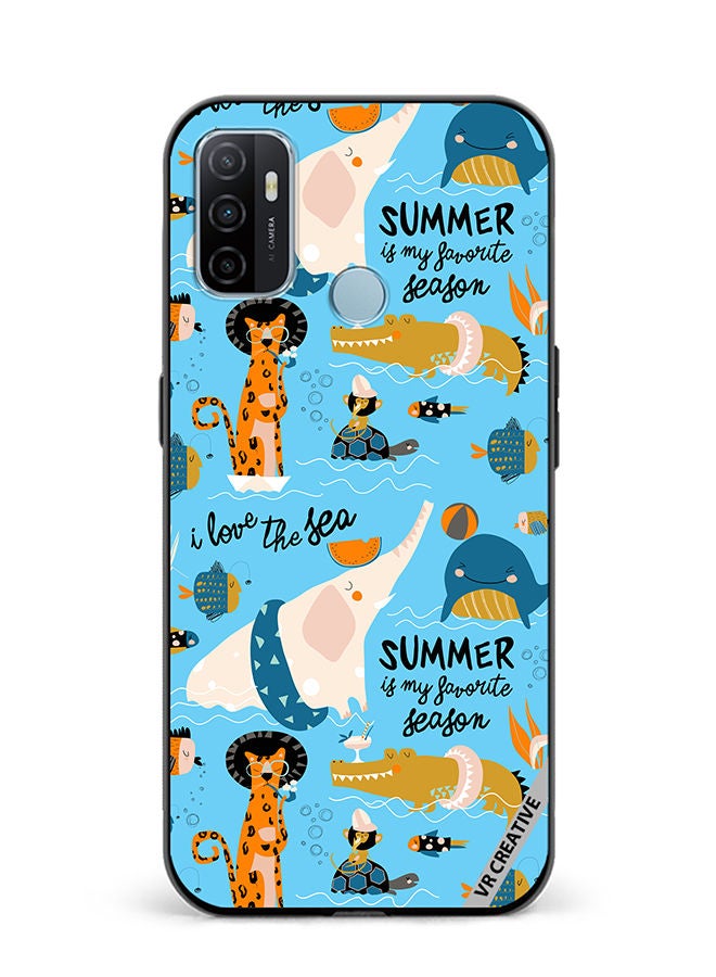 VR CREATIVE Protective Case Cover For Oppo A53 Funny Cat Design Multicolour - Image 1