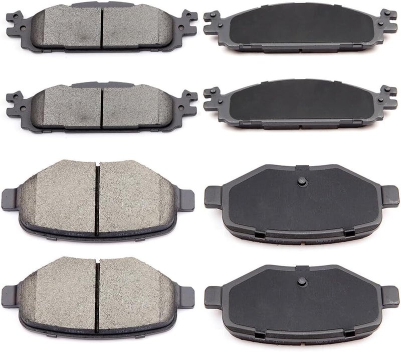 ECCPP D1508-8715 D1377-8488 Front & Rear Ceramic Disc Brake Pad Set for Ford Explorer, Flex, Taurus, Lincoln MKS - Image 1