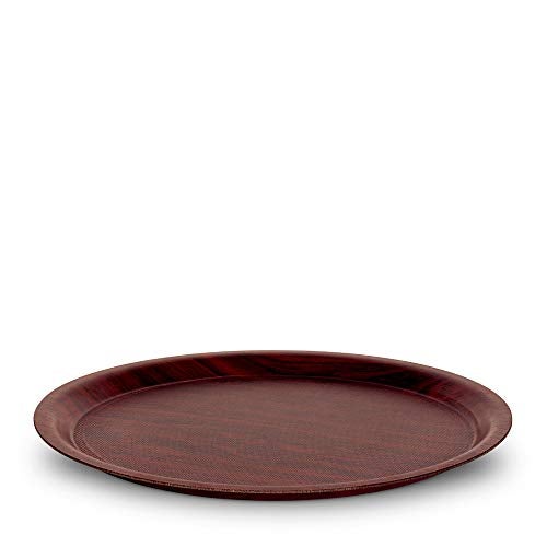 Freelance Nature Kraft Serving Tray Mahogany, 33 cm, Round-Nonslip Surface, Break-Resistant, Decorative Anti Skid Kitchen & Dining/CoffeeTable Trays for Breakfast/Food/TeaBrown-Made in Europe - Image 2