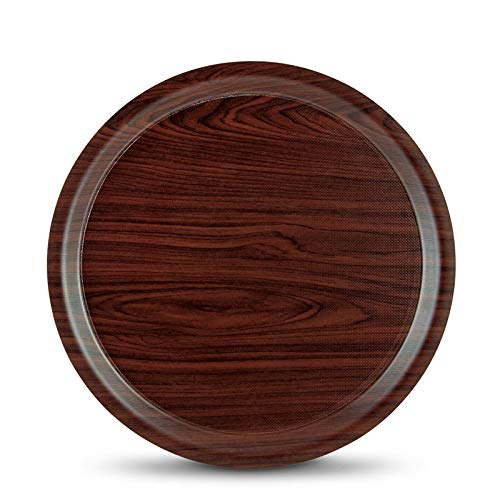 Freelance Nature Kraft Serving Tray Mahogany, 33 cm, Round-Nonslip Surface, Break-Resistant, Decorative Anti Skid Kitchen & Dining/CoffeeTable Trays for Breakfast/Food/TeaBrown-Made in Europe - Image 5