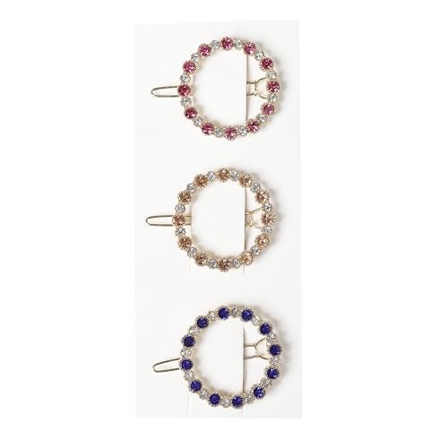 BellaStella 3 Pcs Latest Korean Fashion Style Rhinestone Lock Pin Crsytal Hair Clip Hair Pin Hair Accessories for Women & Girls - Image 1