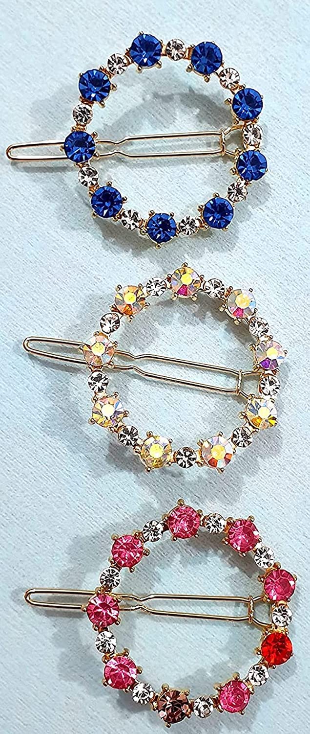 BellaStella 3 Pcs Latest Korean Fashion Style Rhinestone Lock Pin Crsytal Hair Clip Hair Pin Hair Accessories for Women & Girls - Image 2