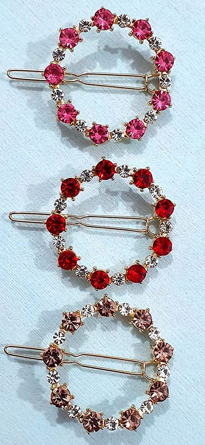 BellaStella 3 Pcs Latest Korean Fashion Style Rhinestone Lock Pin Crsytal Hair Clip Hair Pin Hair Accessories for Women & Girls - Image 4
