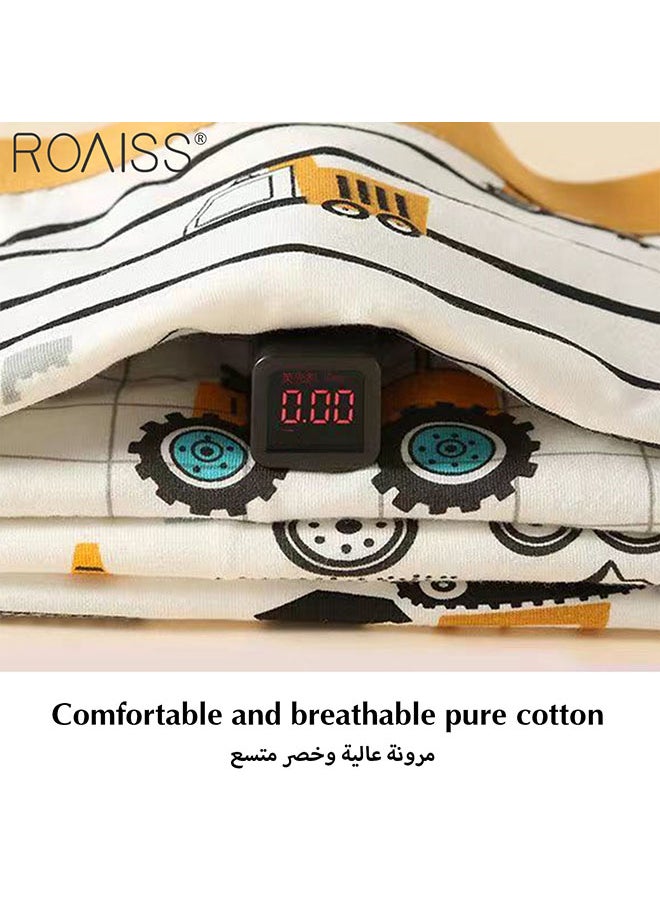 roaiss - 4-Piece Men's Printed Underwear Thin Ice Silk Smooth Texture Honeycomb Structure Inner Crotch Elastic Underwear - Image 1