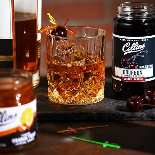 Collins Chicago Collins Old Fashioned Kit, Whiskey Cocktail Mix, Orange Garnish, Bourbon Cherries, Drink Picks, Home Bar Accessories, Home Bar Kit, bartender Mixer, Drinking Gifts, Mixology Cocktail kit, Set of 4 - Image 5