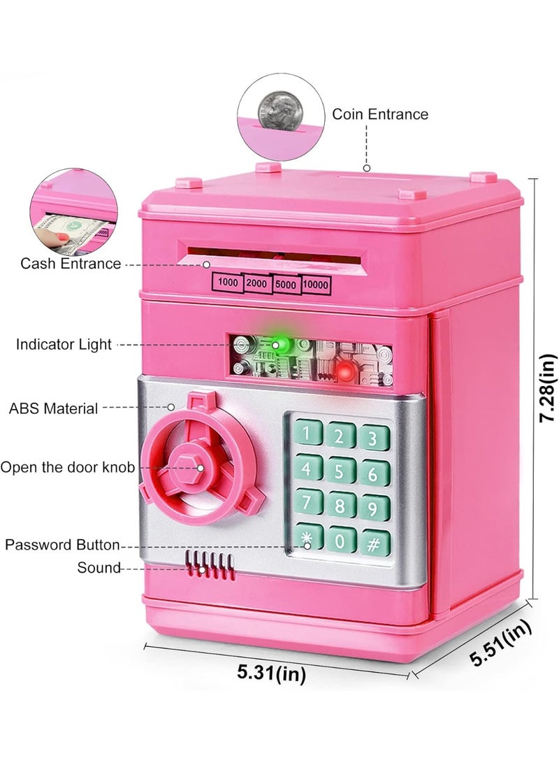 Queens Piggy Bank for Girls & Boys, 4-11 Years - Electronic ATM Money Bank for Kids & Adults, Safe Coin Bank Toy, Pink - Perfect gift for EID - Image 3