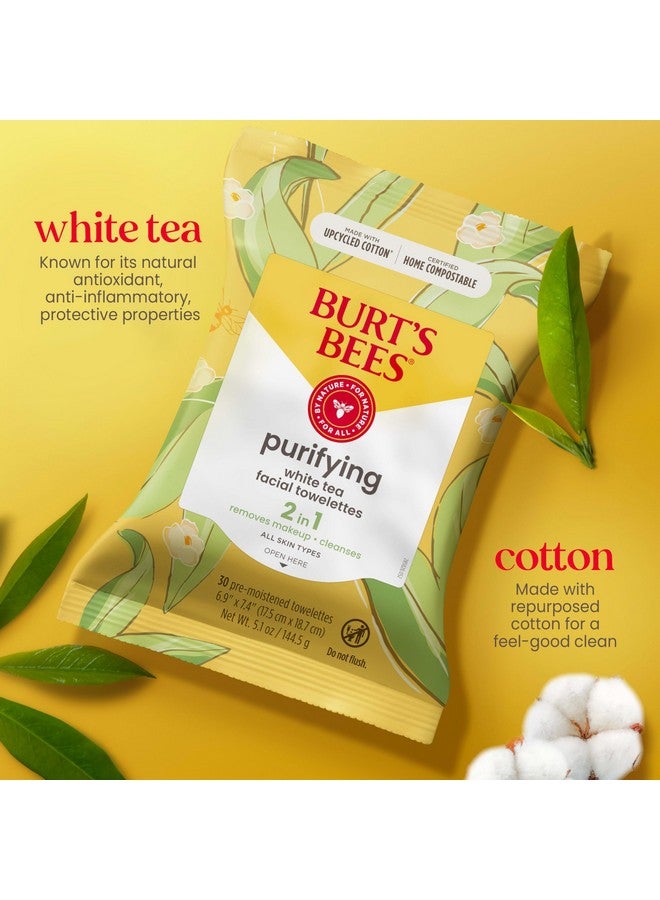 بيرتس بيز هدايا عيد الميلاد من بيرتس بيز، مناديل وجه بالشاي الأبيض، للبشرة الحساسة، مزيلة للمكياج ومنظفة للوجه، ٣٠ قطعة (عبوة من ٣ قطع) - Image 4