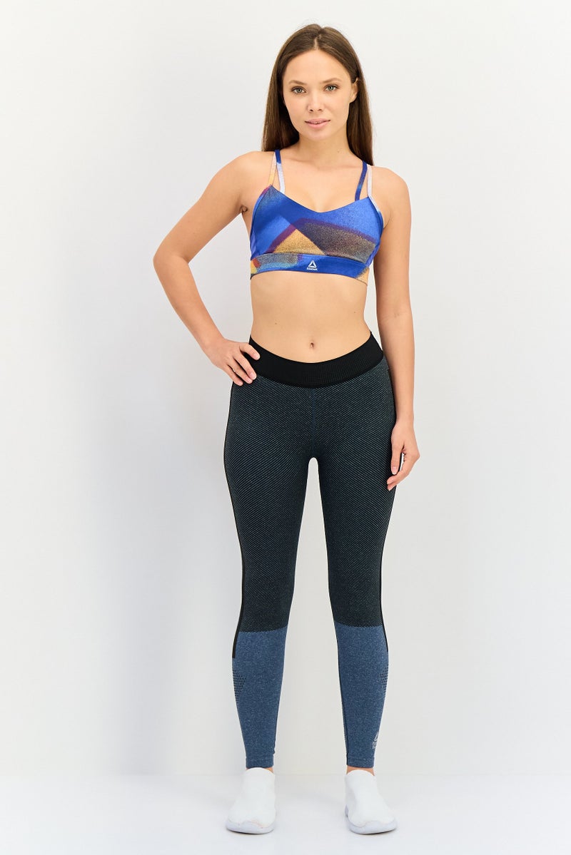 Reebok حمالة صدر رياضية مبطنة بشعار العلامة التجارية للنساء، متعددة الألوان - Image 4