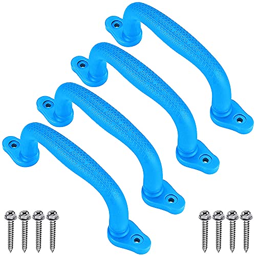 Dolibest Set of 4 Safety Playground Handles,Swing Set Kids Safety Hand Grips for Playset, Climbing Frame, Play House,Climbing Frame, Play House Handles(Blue) - Image 1