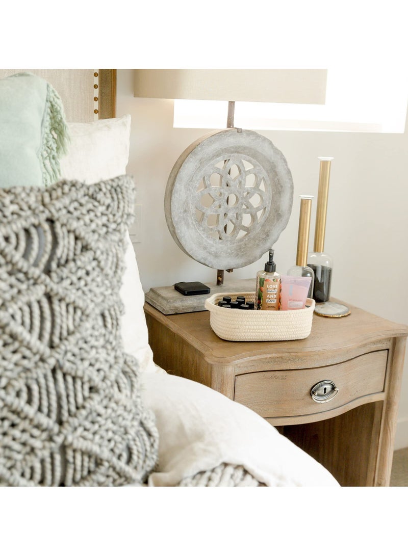 Bukela Oval Storage Basket 5 Pieces Set-Natural Cotton Rope Woven Basket, Storage Box for Organizing Small Baskets Dog Toy Basket with Handle, Cat Toy Box, Bathroom Organizer Bucket - Image 5