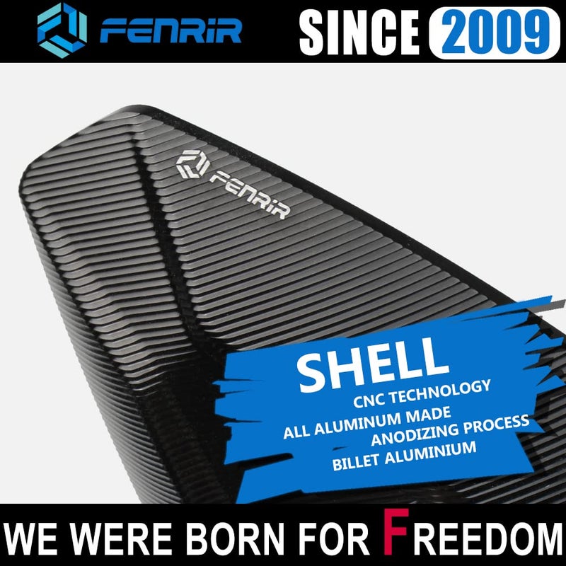 FENRIR مرآة نهاية مقود دراجة نارية FENRIR CNC ألمنيوم أسود كافيه ريسر مضادة للاهتزاز ومضادة للتوهج مجال رؤية كبير عالمي 7/8" 22MM للدراجات الرياضية والنارية والدراجات الشارعية والسكوتر - Image 4
