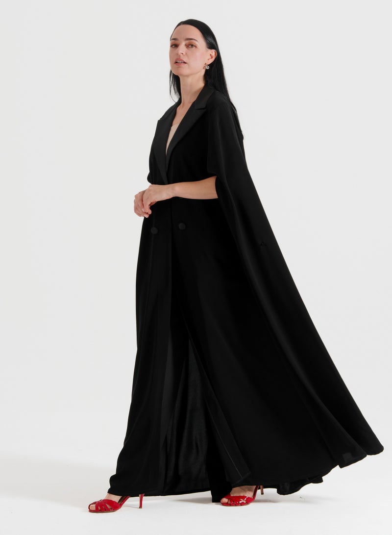 Rosette Abaya Embrace elegance with this royal blazer-style abaya - Image 1