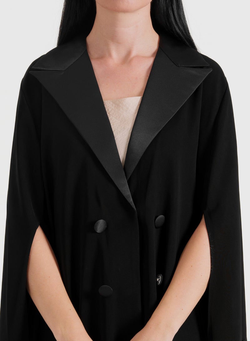 Rosette Abaya Embrace elegance with this royal blazer-style abaya - Image 3