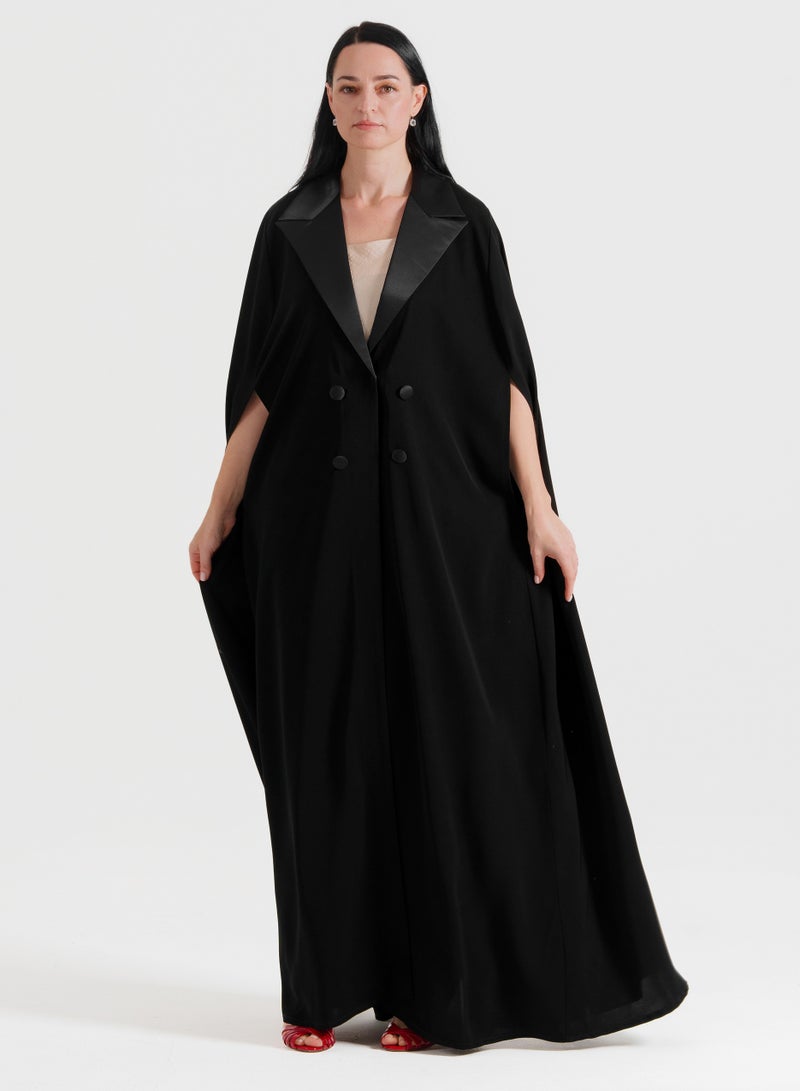 Rosette Abaya Embrace elegance with this royal blazer-style abaya - Image 2