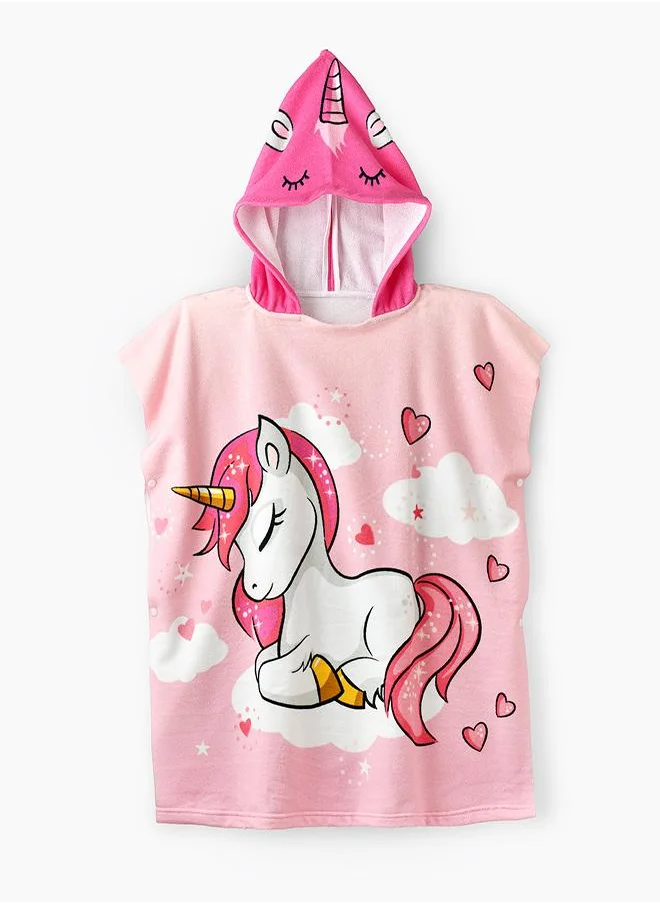 بيبي كلو Adorable Unicorn Hooded Kids Towel in Pink