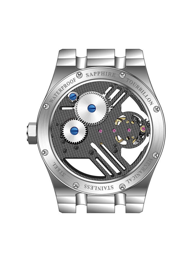 Aesop Tourbillon Skeleton Mechanical Men's Watch Steel Strap Luminous Diamond Waterproof Top Ten National Trend Brand Gift For Husband - Image 3