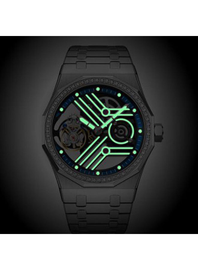Aesop Tourbillon Skeleton Mechanical Men's Watch Steel Strap Luminous Diamond Waterproof Top Ten National Trend Brand Gift For Husband - Image 2