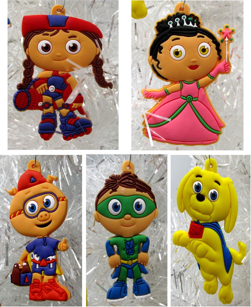 ORNAMENT Super WHY Holiday Christmas Set Unique Shatterproof Plastic Design