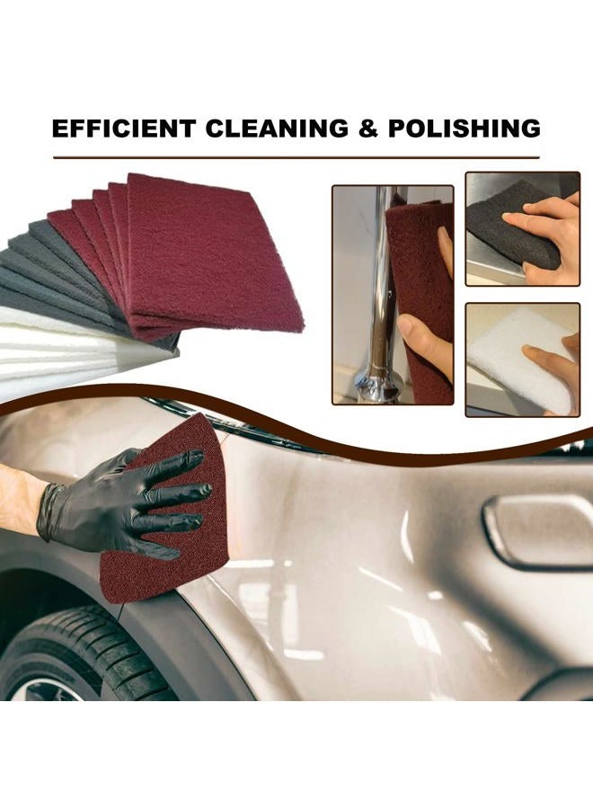 SACKORANGE Premium 6" x 9" Maroon General Purpose Scuff Pads - Scuffing, Scouring, Sanding, Paint Primer Prep Adhesion Scratch - Surface Preparation Automotive Car Auto Body Woodworking Wood (15 Pack Set) - Image 5