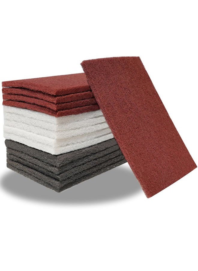SACKORANGE Premium 6" x 9" Maroon General Purpose Scuff Pads - Scuffing, Scouring, Sanding, Paint Primer Prep Adhesion Scratch - Surface Preparation Automotive Car Auto Body Woodworking Wood (15 Pack Set) - Image 1