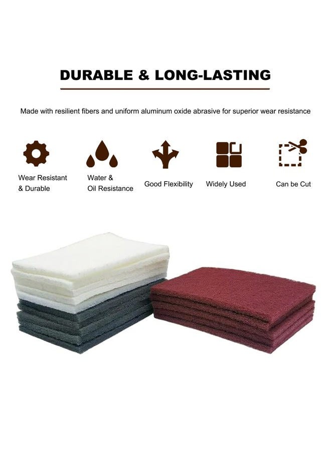 SACKORANGE Premium 6" x 9" Maroon General Purpose Scuff Pads - Scuffing, Scouring, Sanding, Paint Primer Prep Adhesion Scratch - Surface Preparation Automotive Car Auto Body Woodworking Wood (15 Pack Set) - Image 4
