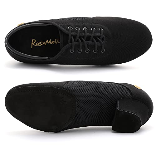 RoseMoli Women's Latin Dance Shoes Lace-up Ballroom Modern Salsa Rhythm Teaching Practice Professional Performance Dance ShoesBlack-1.5 - Image 3