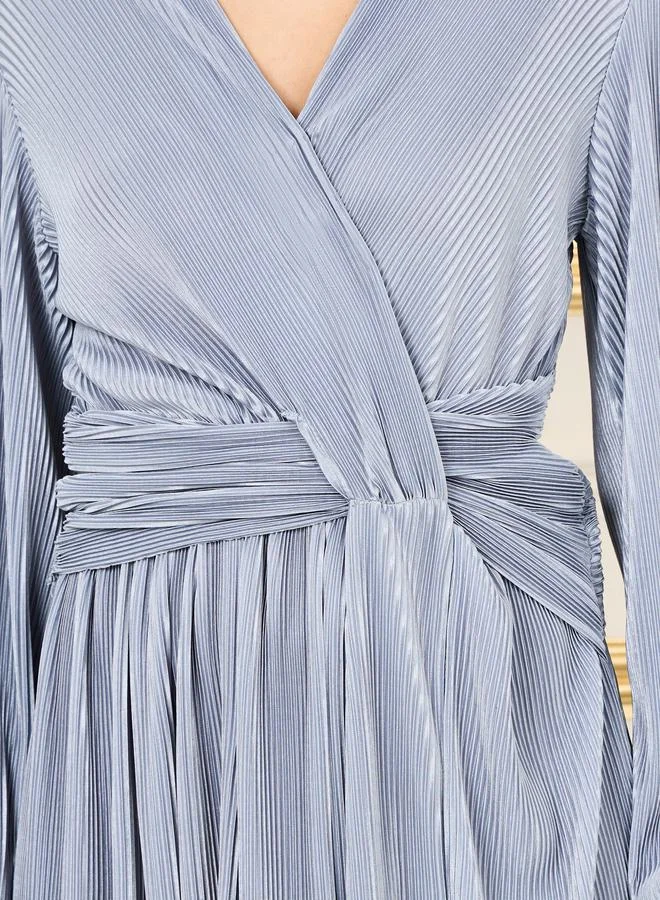 Styli Pleated Longsleeve Dress