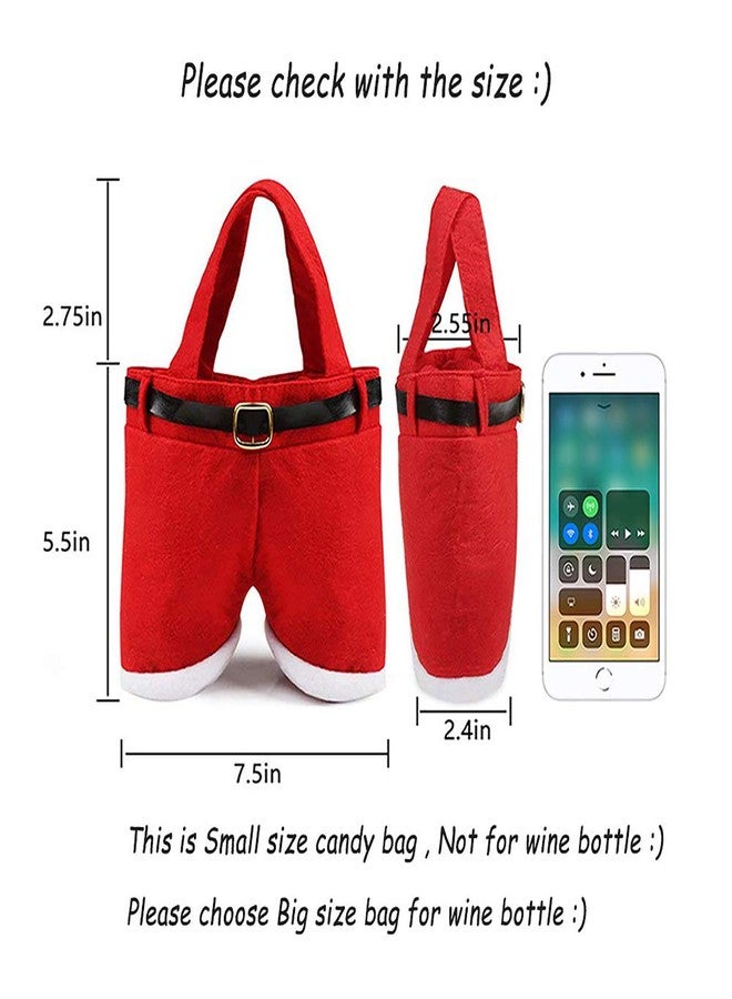 MSQ 6PCS Christmas Decorations Gift Bags Candy Bags Santa Pants Style Lovely Treat Bags for Wedding Holiday New Year Holiday - Image 4