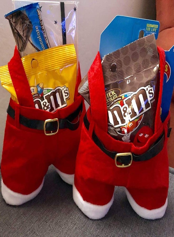 MSQ 6PCS Christmas Decorations Gift Bags Candy Bags Santa Pants Style Lovely Treat Bags for Wedding Holiday New Year Holiday - Image 5