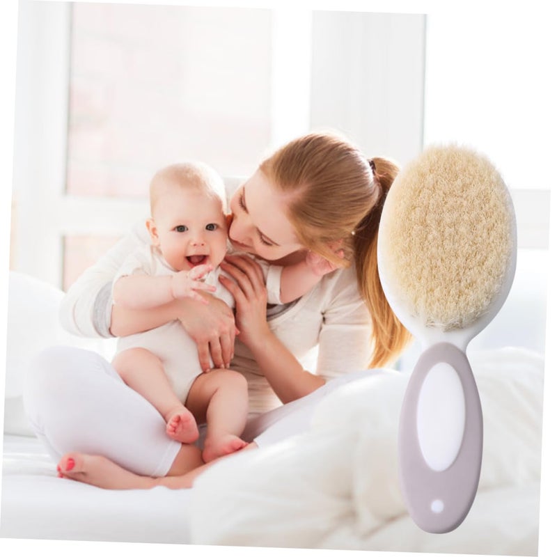 2 Pack Newborn Hair Brush Set Soft Bristles Detangler Brush for Baby Boy Girl Care - Image 3