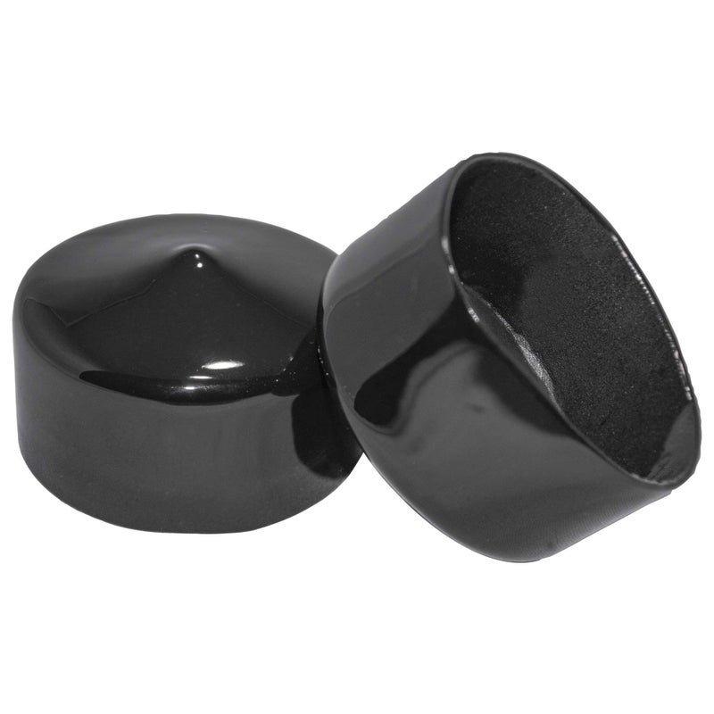 Prescott Plastics 2-Inch (50mm) Round Rubber Plugs, Flexible Black End Caps for Holes, Metal Tubing, and Furniture, Durable Protective Covers, Made in USA