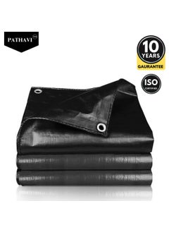 Pathavi Pathavi Tarpaulin 18FT X 15FT 120 GSM Tharpai Tadpatri Thadika Tirpal Extra Strong Reinforced Eyelets UV Resistant 100 Waterproof Virgin Color Black Pack of 1  - Image 2