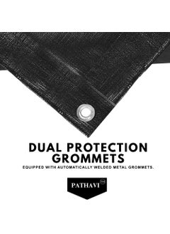 Pathavi Pathavi Tarpaulin 18FT X 15FT 120 GSM Tharpai Tadpatri Thadika Tirpal Extra Strong Reinforced Eyelets UV Resistant 100 Waterproof Virgin Color Black Pack of 1  - Image 4