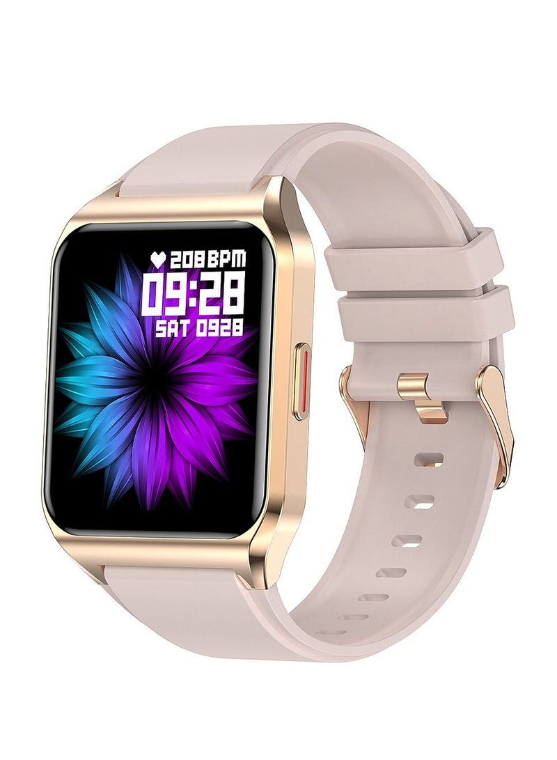 AROAQ H60 Smart Watch Bluetooth Calling Body Temperature Heart Rate Smartwatch IP67 Waterproof Sports Fitness Tracker Watches For Men And Women With light Pink Silicone Strap - Image 1