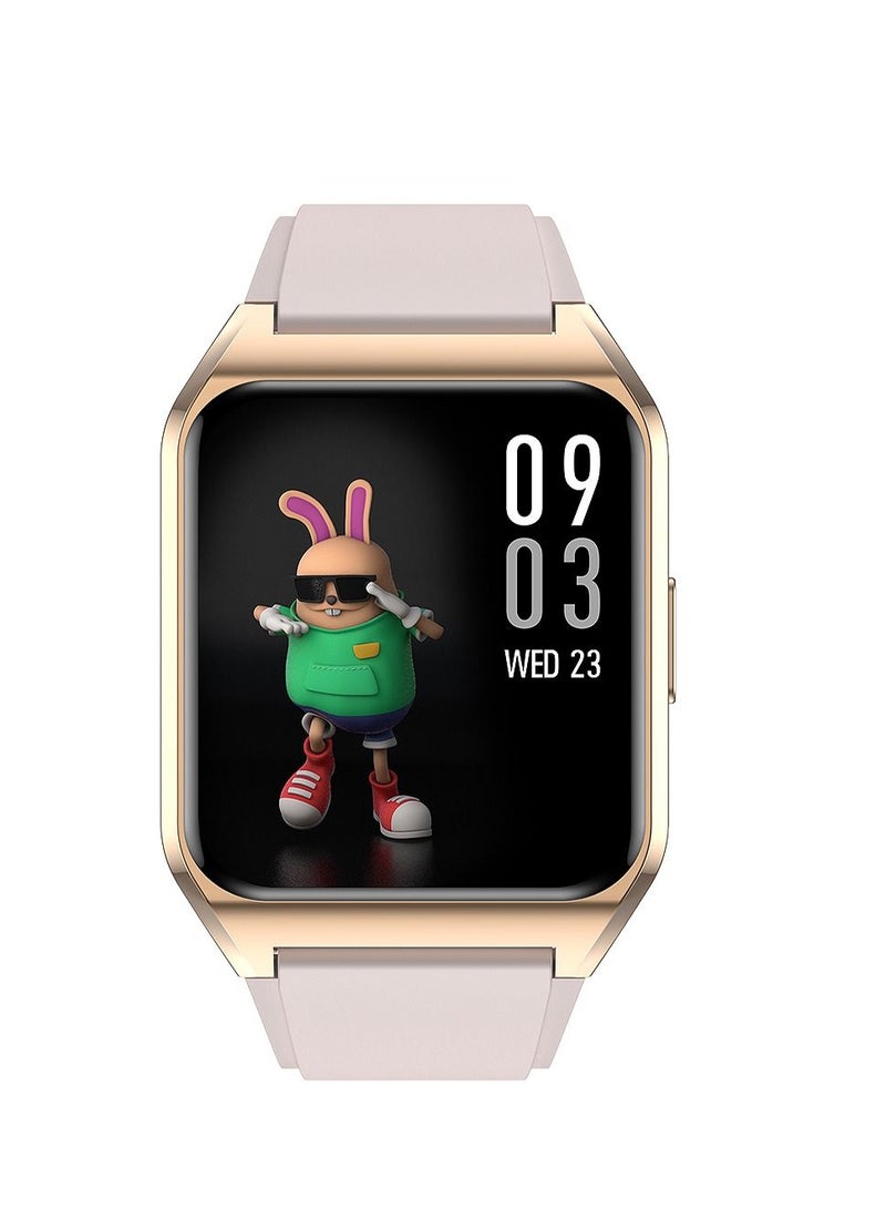 AROAQ H60 Smart Watch Bluetooth Calling Body Temperature Heart Rate Smartwatch IP67 Waterproof Sports Fitness Tracker Watches For Men And Women With light Pink Silicone Strap - Image 2