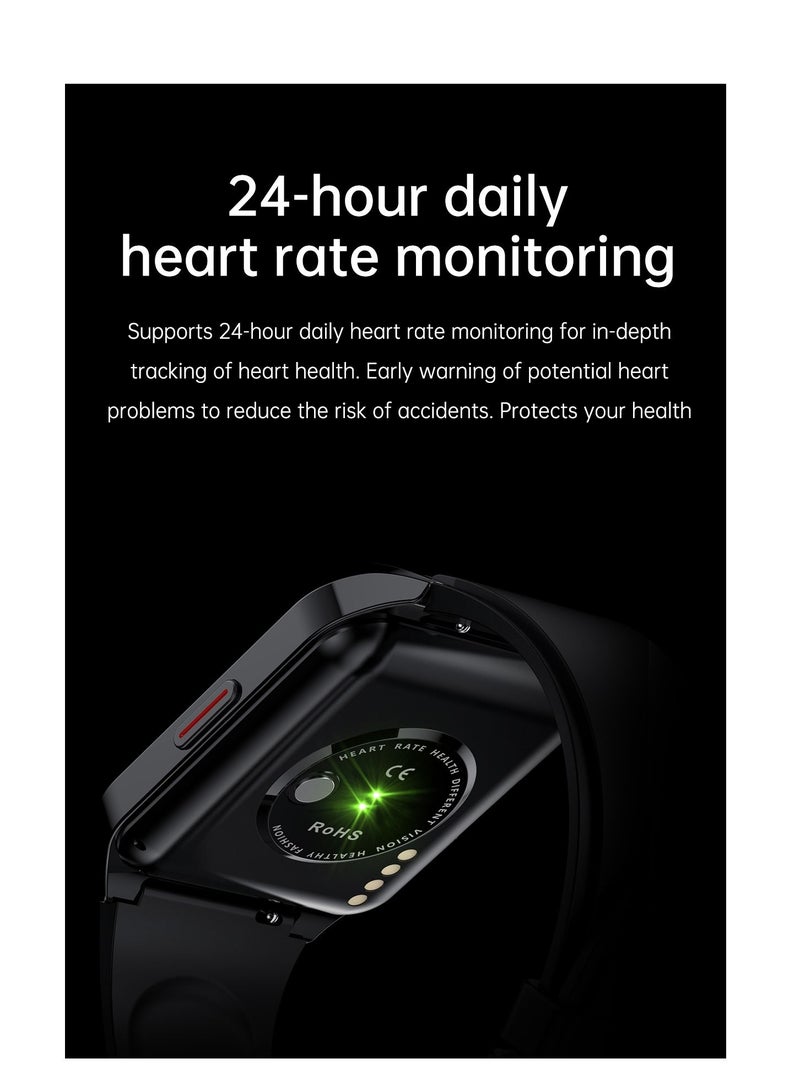 AROAQ H60 Smart Watch Bluetooth Calling Body Temperature Heart Rate Smartwatch IP67 Waterproof Sports Fitness Tracker Watches For Men And Women With light Pink Silicone Strap - Image 5