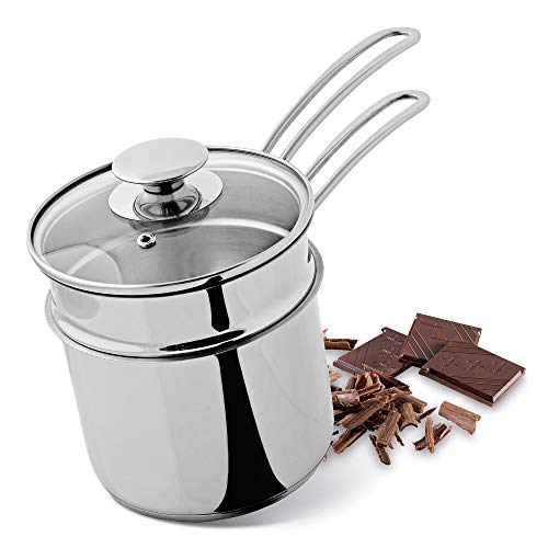 Küchenprofi Double Boiler/Bain Marie Set with Glass Lid, 1.6 Quart, 5.5" Diameter - Image 4