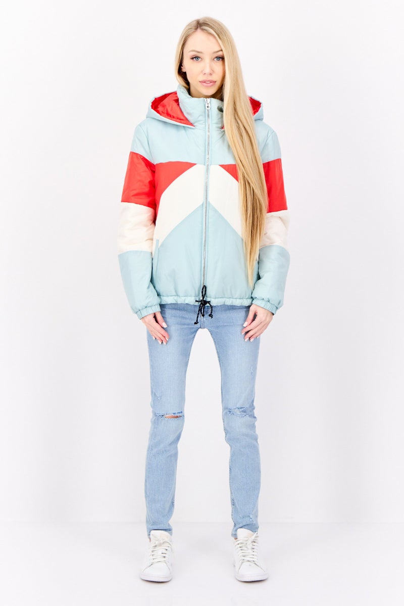 Juicy by Juicy Couture Women Colorblock Puffer Jacket, Multicolor  - Image 3