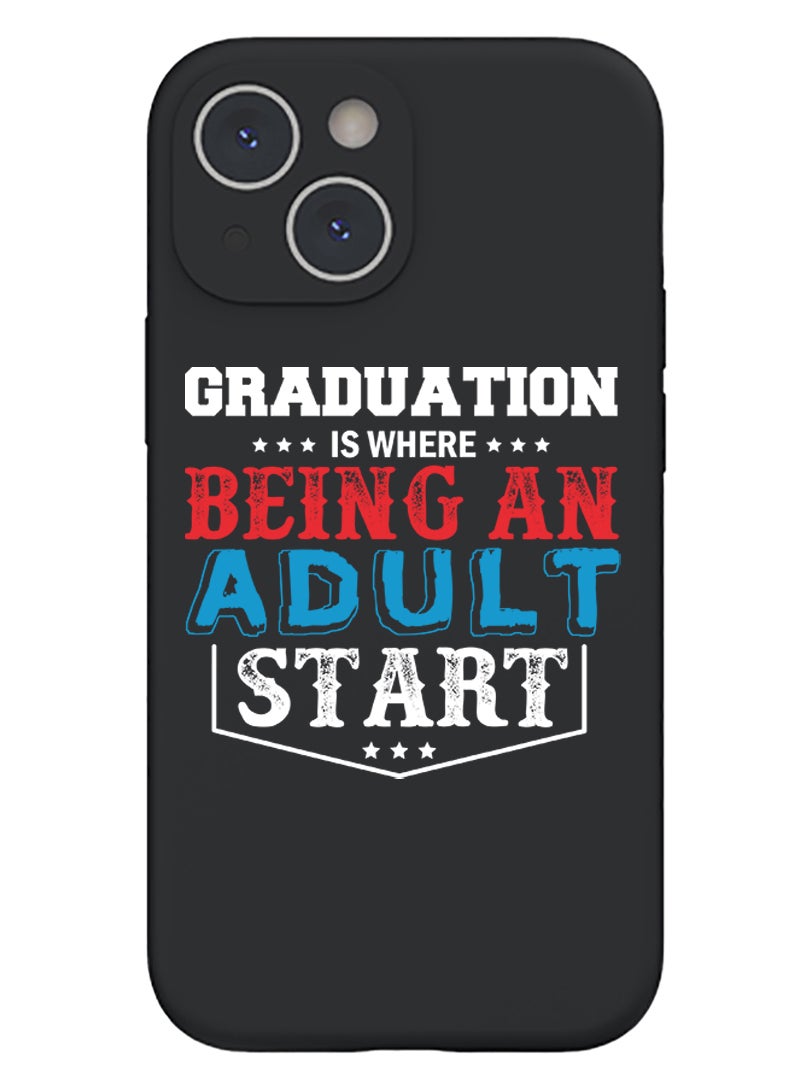 Theodor Protective Slim Fit Case Liquid Silicone Cover with Full Body Protection Anti-Scratch Shockproof Case For iPhone 13 Black  - Harder you work Better you get - Image 1