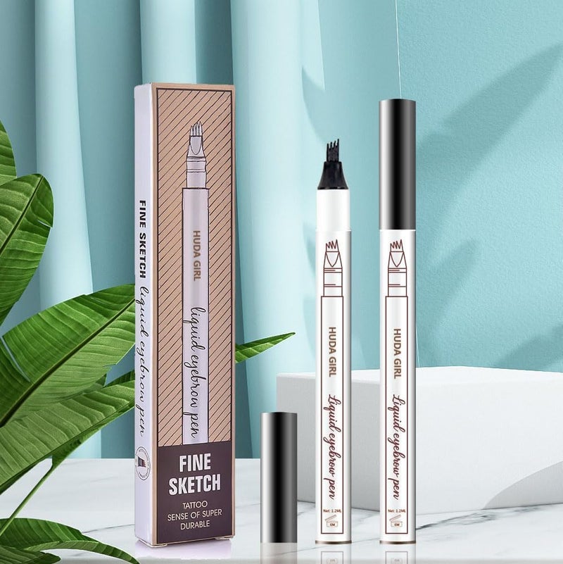 GOLD MAX Waterproof Eyebrow Pen Smudgeproof LongLasting Fine Sketch Microblading Pencil 01 BLACK - Image 4